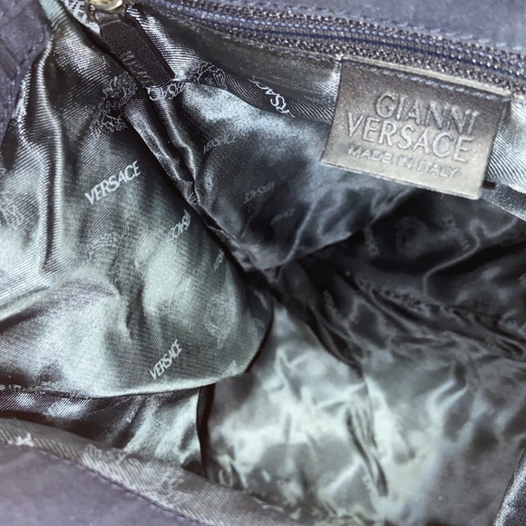RARE Like new Vintage Gianni Versace sling nylon leather & chain backpack main image 13